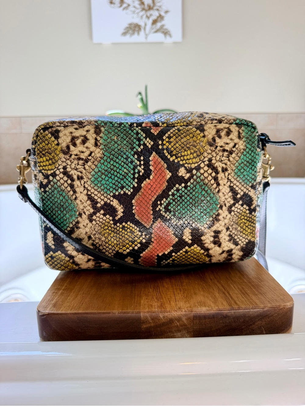 Clare V Marisol with Front Pocket - Pastel Painted Snake original $400